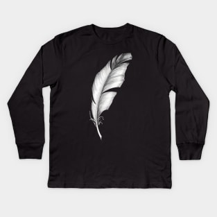 White feather Kids Long Sleeve T-Shirt